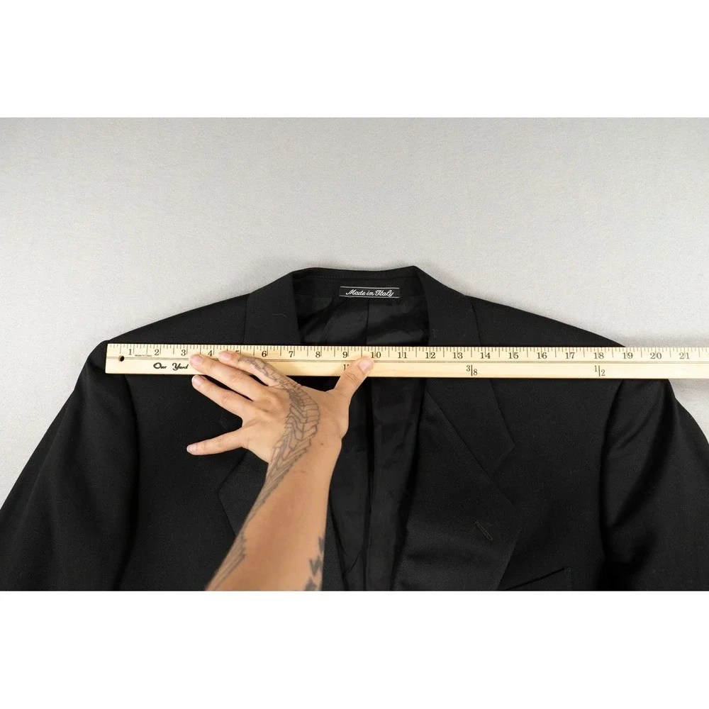 Mani Giorgio Armani Mens 40R Tuxedo Jacket Black Pure Virgin Wool Made in Italy